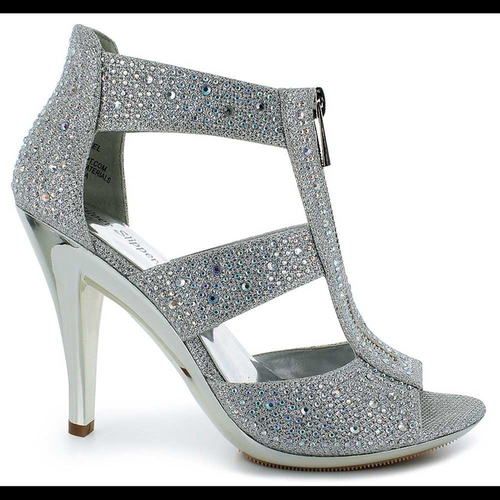 silver slipper bejeweled prom/pageant/ formalshoes